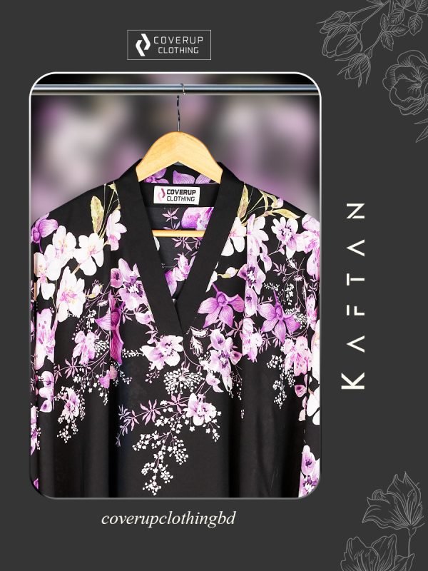 Midnight Blossom Luxe Kaftan ( Black )