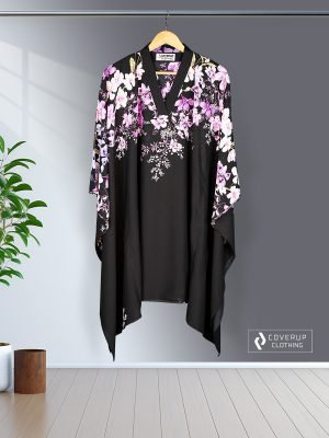 Midnight Blossom Luxe Kaftan ( Black )